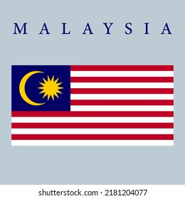 Bandera de Malasia original y simple.Ilustración vectorial.