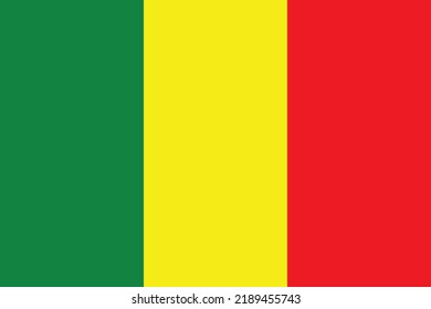 original and simple Mali flag isolated vector in official colors and Proportion Correctly