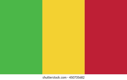 original and simple Mali flag isolated vector in official colors and Proportion Correctly