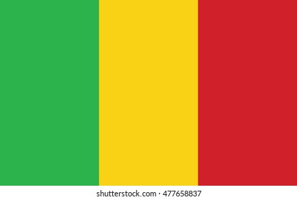 original and simple Mali flag isolated vector in official colors and Proportion Correctly, tree color