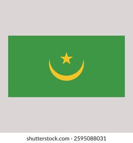 original and simple Mauritania flag isolated vector in official colors and Proportion Correctly