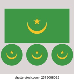 original and simple Mauritania flag isolated vector in official colors and Proportion Correctly