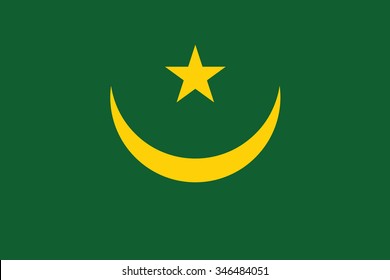 original and simple Mauritania flag isolated vector in official colors and Proportion Correctly