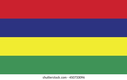original and simple Mauritius flag isolated vector in official colors and Proportion Correctly