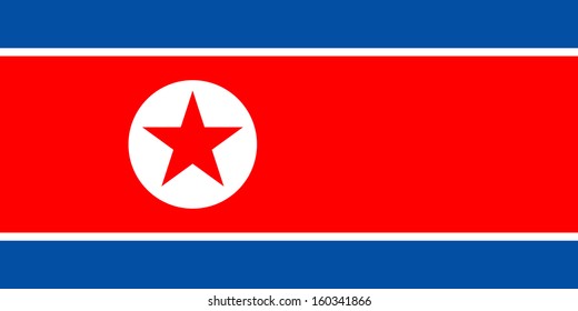 original and simple North Korea flag isolated vector in official colors and Proportion Correctly