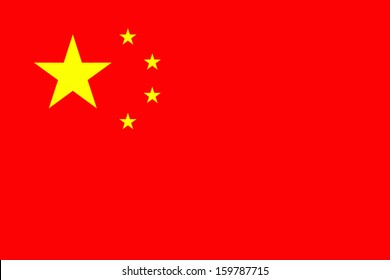 Original And Simple People's Republic Of China Flag Isolated Vector In Official Colors And Proportion Correctly