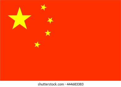 original and simple People's Republic of China flag isolated vector in official colors and Proportion Correctly