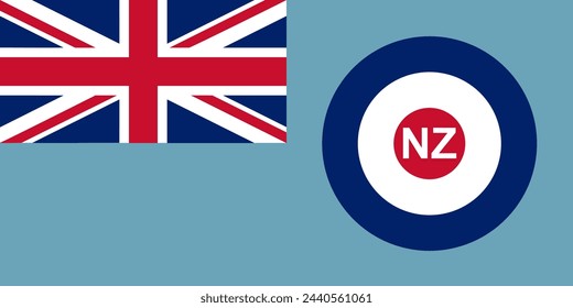 original and simple the Royal New Zealand Air Force flag isolated vector in official colors and Proportion Correctly