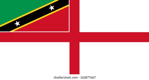 original and simple Saint Kitts and Nevis Naval flag isolated vector in official colors and Proportion Correctly