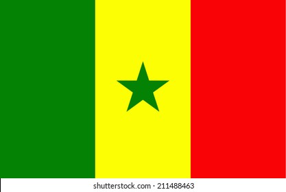 Original and simple Senegal flag vector isolated vector in official colors and Proportion Correctly 