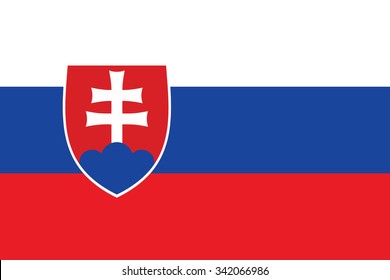 original and simple Slovakia flag isolated vector in official colors and Proportion Correctly