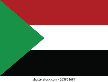 original and simple Sudan flag isolated vector in official colors and Proportion Correctly