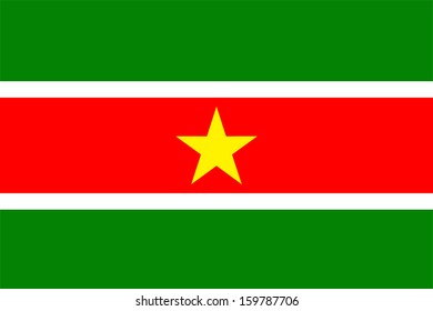 original and simple Suriname flag isolated vector in official colors and Proportion Correctly