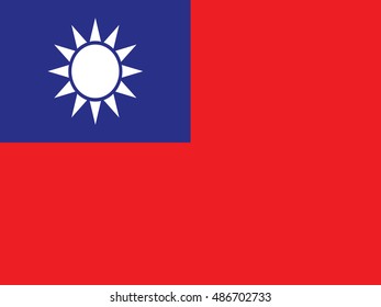 original and simple Taiwan flag isolated vector in official colors and Proportion Correctly