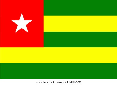 Original and simple Togo flag vector isolated vector in official colors and Proportion Correctly 