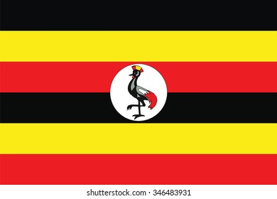 original and simple Uganda flag isolated vector in official colors and Proportion Correctly