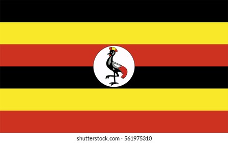 original and simple Uganda flag isolated vector in official colors and Proportion Correctly