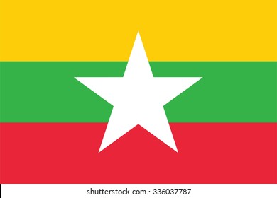 original and simple Union of Myanmar or Burma flag isolated vect