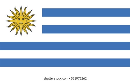 original and simple Uruguay flag isolated vector in official colors and Proportion Correctly