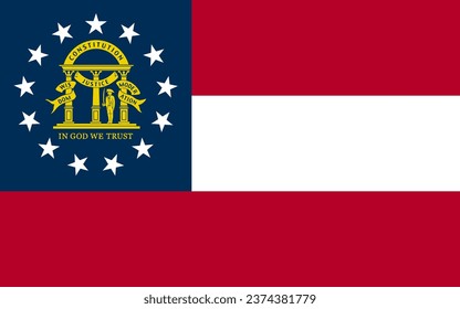 estado original y simple de los EE.UU. de Georgia el Estado de los Estados Unidos de América bandera de Georgia vector aislado en colores oficiales y proporción Correctamente