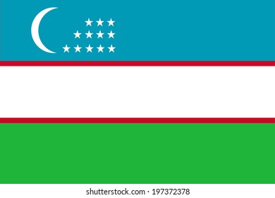 Original and simple Uzbekistan vector flag isolated vector in official colors and Proportion Correctly 