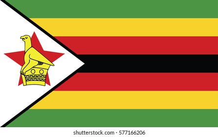 original and simple Zimbabwe flag isolated vector in official colors and Proportion Correctly