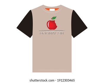 Original Sin T-shirt Design, Vector Illustration