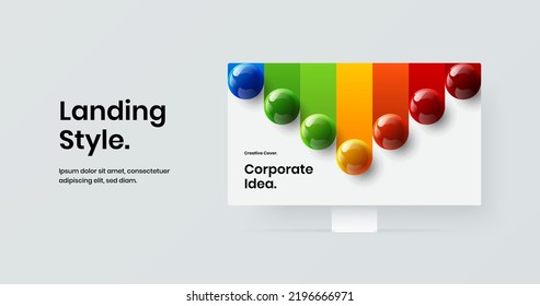 Original site screen design vector concept. Creative monitor mockup banner template.