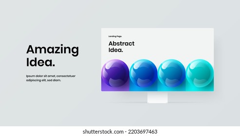 Original site screen design vector layout. Amazing computer display mockup presentation illustration.