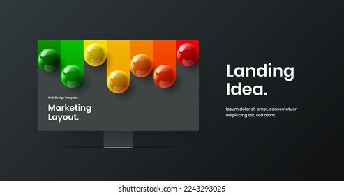 Original site screen design vector layout. Amazing monitor mockup web project illustration.