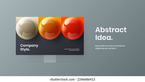 Original site screen design vector template. Premium monitor mockup web project layout.