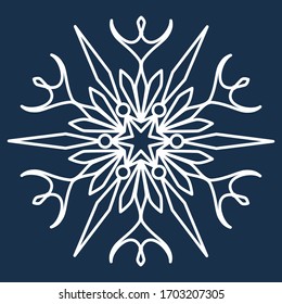 Original snowflake, element of winter, New Year's design. Stock vector illustration.