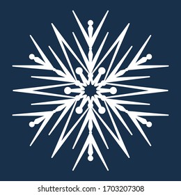 Original snowflake, element of winter, New Year's design. Stock vector illustration.
