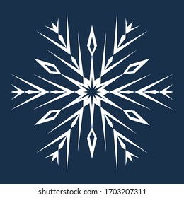 Original snowflake, element of winter, New Year's design. Stock vector illustration.