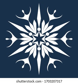 Original Schneeflocke, Winterelement, Neujahrsdesign. Stockillustration der Vektorillustration.
