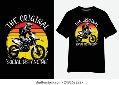 The Original Social Distancing Retro Motorcycle T-Shirt