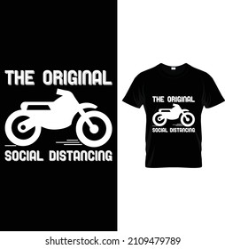 The original social distancing...motorcycle t-shirt