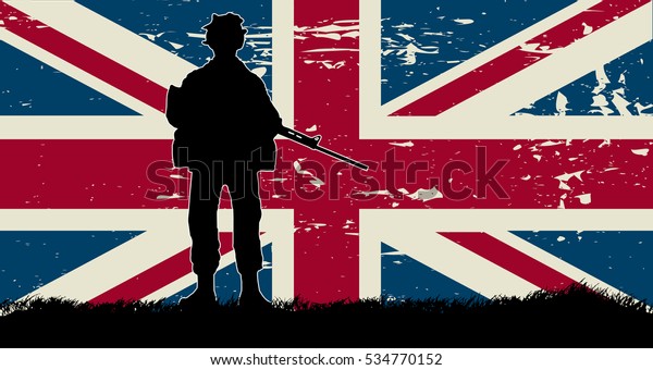 Original Soldier Illustration British Grunge Flag Stock Vector (Royalty ...