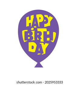 Original spelling Happy Birthday in the form of a balloon