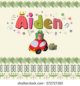 The original spelling of the name "Aiden".