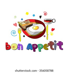The original spelling of the phrase "Bon appetit".