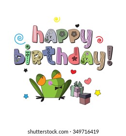 Original Spelling Phrase Happy Birthday Stock Vector (Royalty Free ...