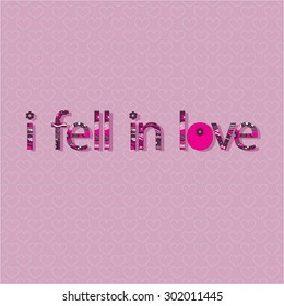 The original spelling of the phrase "i fell in love".