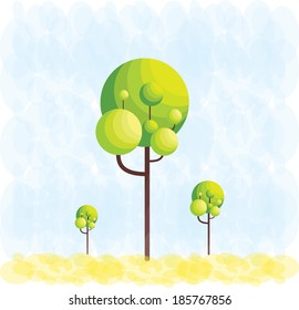 original spherical green tree flat design