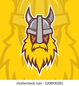 Original sports logo template with image of the viking mascot. viking head sports style logo mascot. viking head sports style logo mascot.