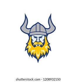 Original sports logo template with image of the viking mascot. viking head sports style logo mascot. viking head sports style logo mascot.