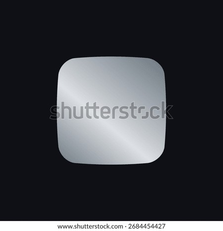 Original Squared Badge Sticker Label In Grey Holograph Gradient Style. Glossy Metallic Icon Logo Seal For Branding, Promo, Ecommerce UI, Shop Product Advertising. Vector Illustration