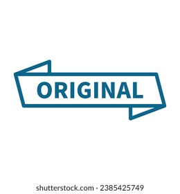 Original Stamp In Blue Rectangle Ribbon Line Shape For Information Sign
