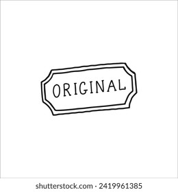 Original Stamp Label in Bold Black Outline on a Clean White Background