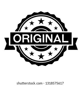 original stamp on white background. Sign, label, sticker.